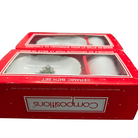 Christmas Tree Ceramic Bath Set - Soap Dish & Tumbler Two Sets JJ3980 - Picture 5 of 6